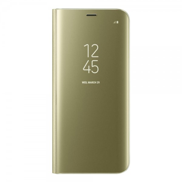Samsung S9 Plus (G965) Clear View Flip Cover Standlı Kılıf Gold…