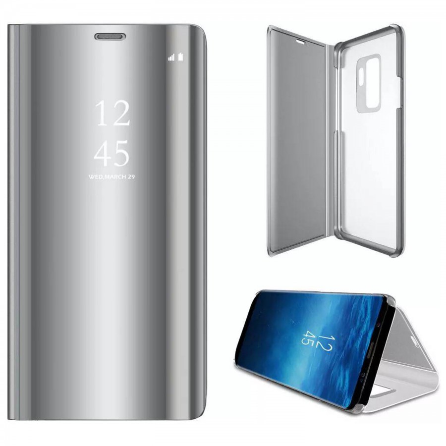 Samsung S9 Plus (G965) Clear View Flip Cover Standlı Kılıf Silver Samsung S9 Plus (G965) Clear View Flip Cover Standlı Kılıf Silver