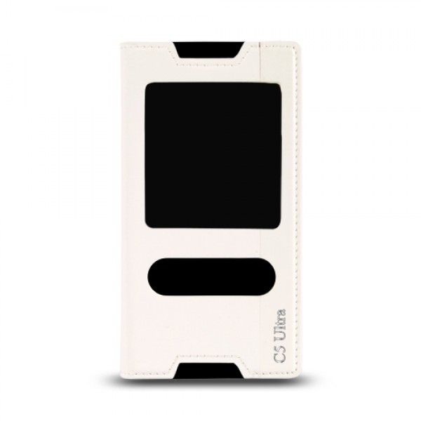 Sony Xperia C5 Ultra - Gizli Mıknatıslı Pencereli Magnum Kılıf Beyaz…