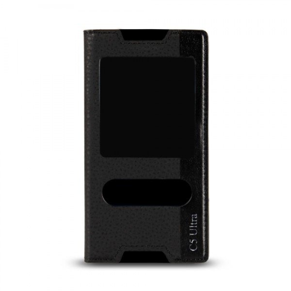 Sony Xperia C5 Ultra - Gizli Mıknatıslı Pencereli Magnum Kılıf Siyah…