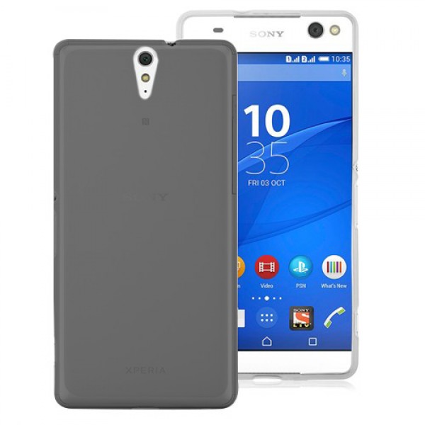 Sony Xperia C5 Ultra Kılıf Soft Silikon Şeffaf-Siyah Arka Kapak…