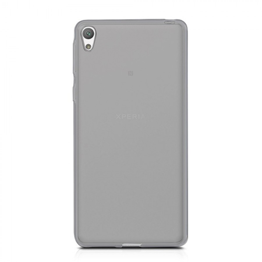 Sony Xperia E5 Kılıf Soft Silikon Şeffaf-Siyah Arka Kapak