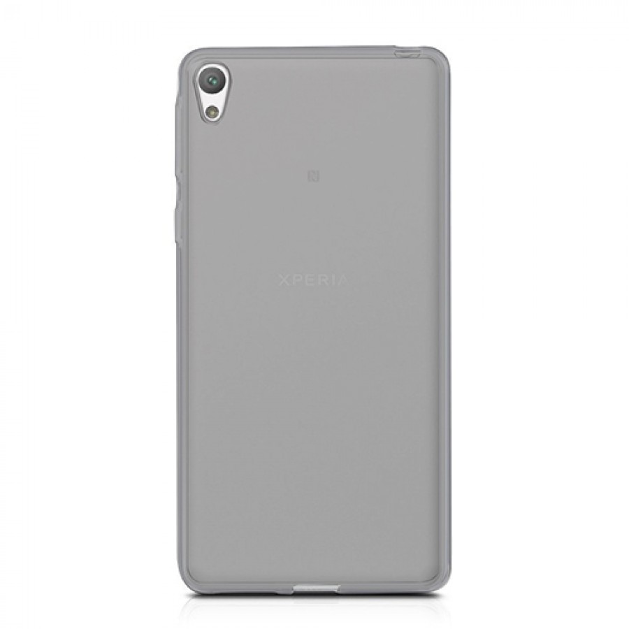 Sony Xperia E5 Kılıf Soft Silikon Şeffaf-Siyah Arka Kapak