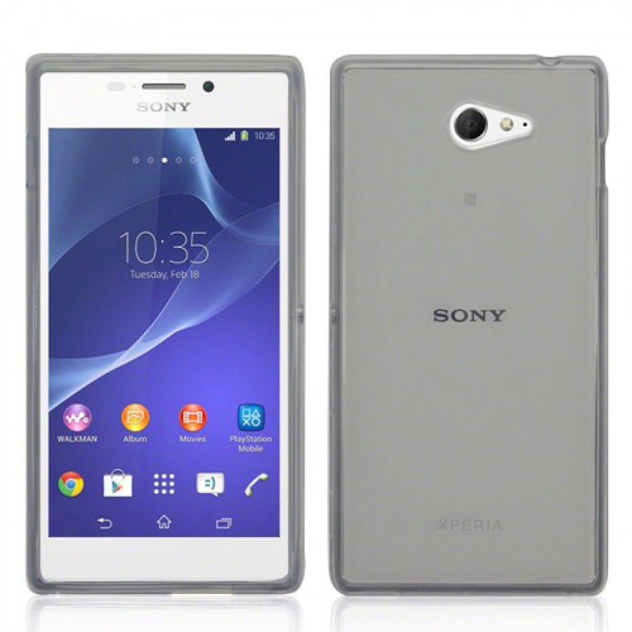 Sony Xperia M2 Kılıf Soft Silikon Şeffaf-Siyah Arka Kapak