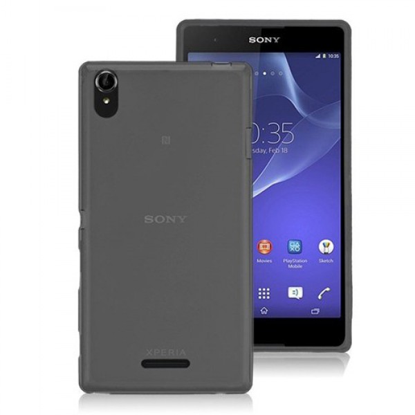 Sony Xperia T3 Kılıf Soft Silikon Şeffaf-Siyah Arka Kapak…