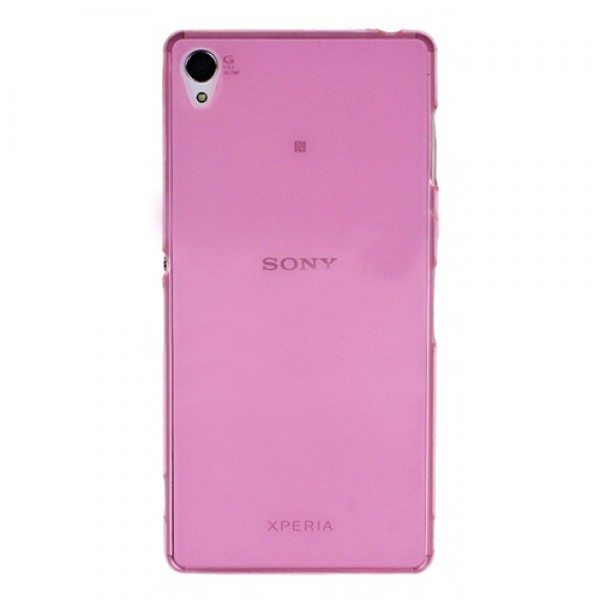 Sony Xperia Z3 Kılıf Soft Silikon Şeffaf-Pembe Arka Kapak…