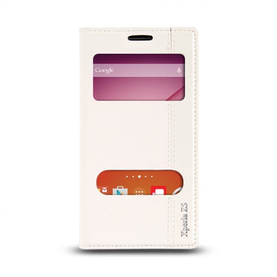 Sony Xperia Z4 Gizli Mıknatıslı Pencereli Magnum Kılıf Beyaz