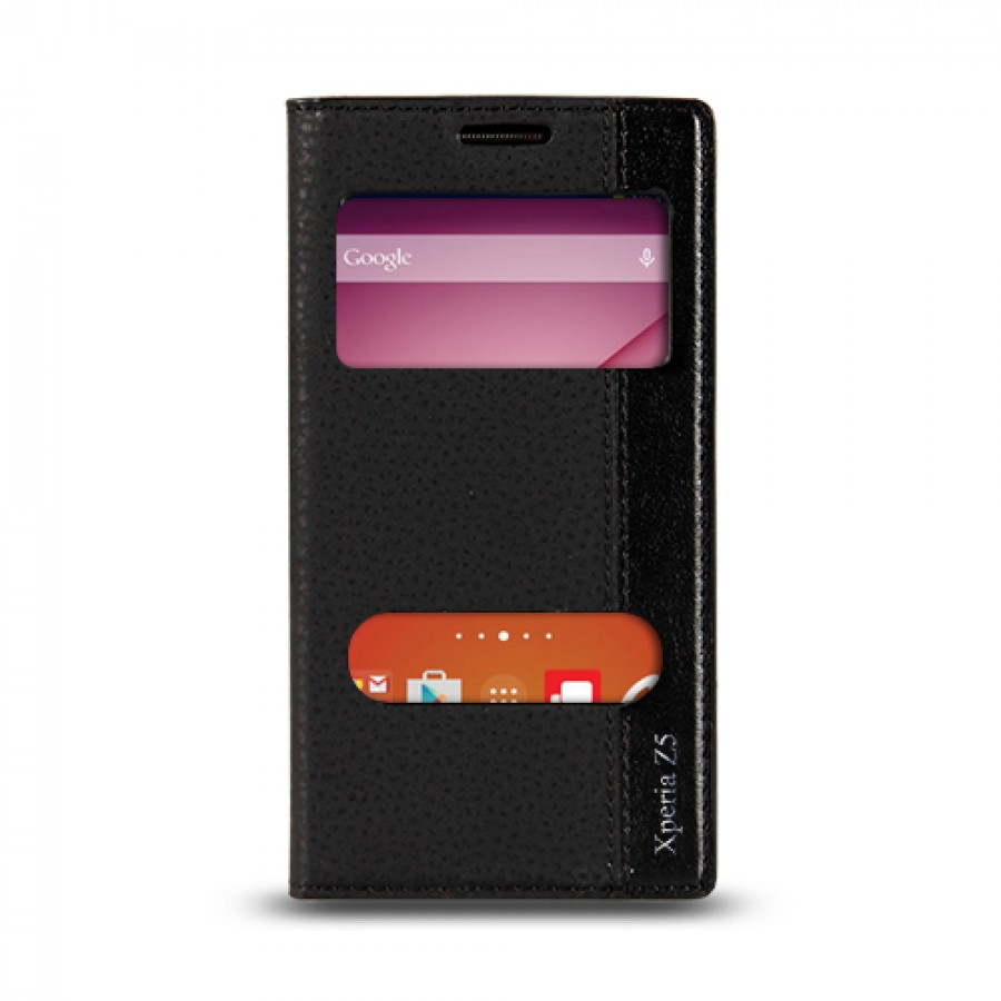 Sony Xperia Z4 Gizli Mıknatıslı Pencereli Magnum Kılıf Siyah