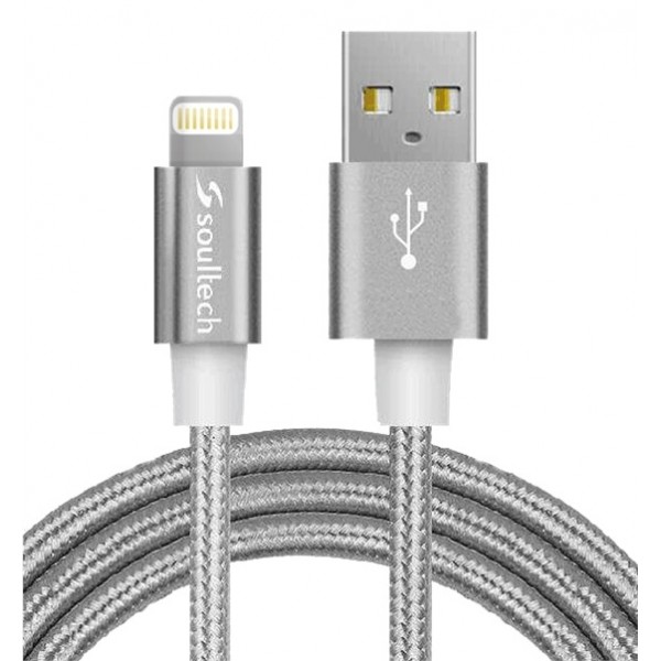 Soultech DK035G Lightning 2A Örgü Data ve Şarj Kablosu Gümüş…