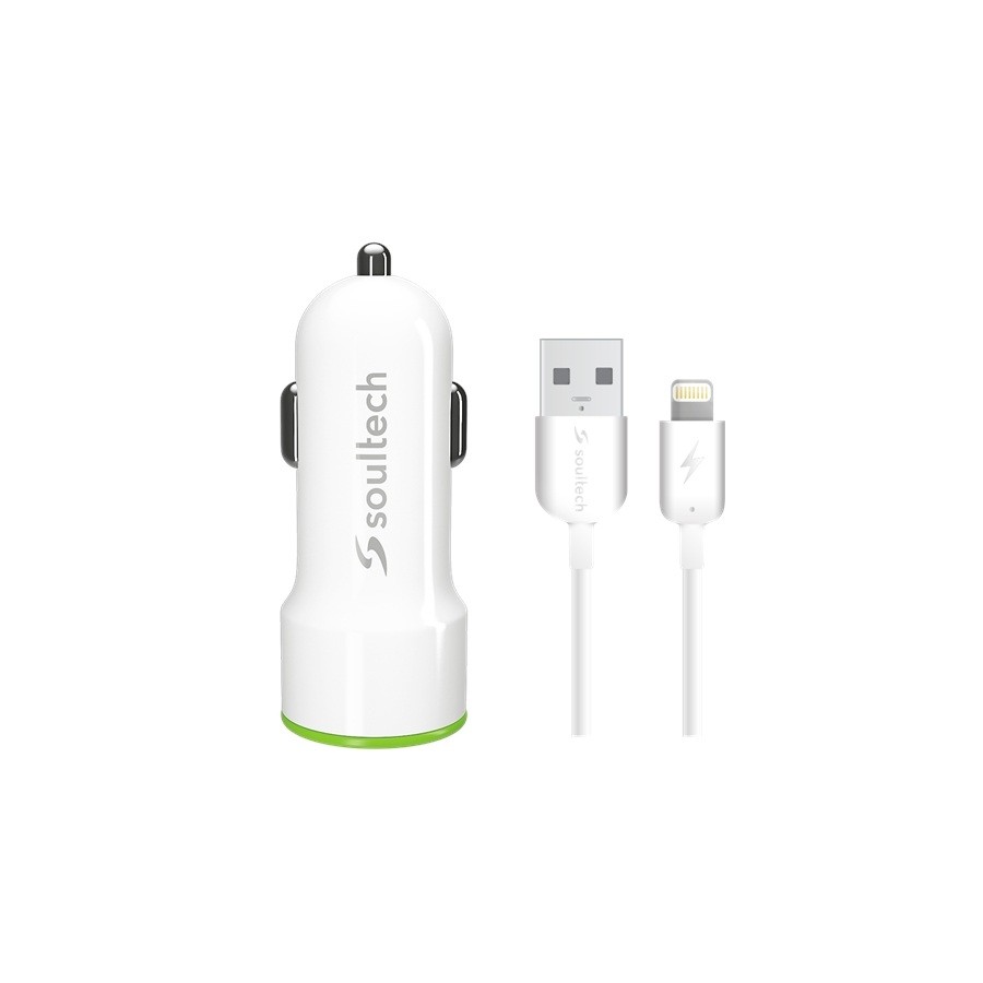 Soultech SC322B Lightning Kablolu Araç içi Şarj Aleti Set