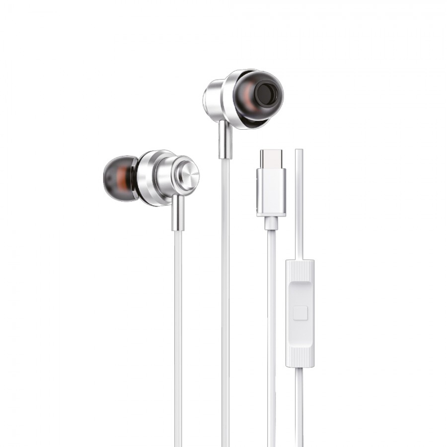 Soundme LS725M Type-C Girişli Metal Başlıklı Mıknatıslı Kablolu Kulaklık - Gümüş Soundme LS725M Type-C Girişli Metal Başlıklı Mıknatıslı Kablolu Kulaklık - Gümüş