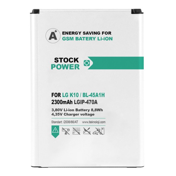 Stock Power LG K10 (BL-45A1H) Batarya 2300 mAh