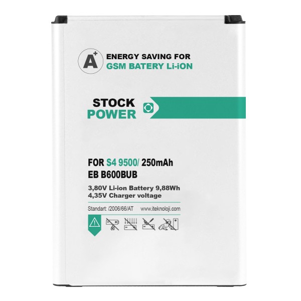 Stock Power Samsung Galaxy S4 I9500 Batarya 2500 mAh