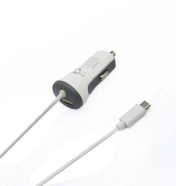 Syrox C26 Araç Şarj Aleti 3.4A Sabit Micro USB Kablo + USB Port Beya…