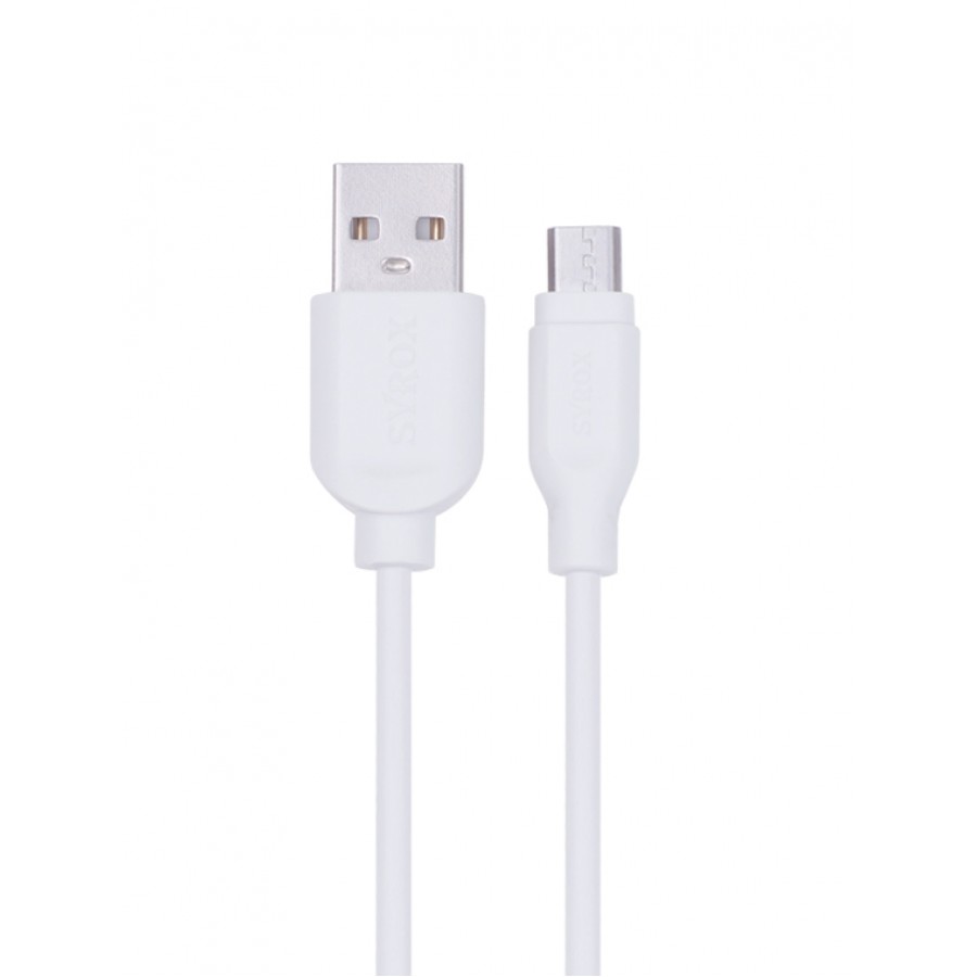 Syrox C67 Micro USB - USB Kısa Şarj Kablosu 2A 20cm - Beyaz