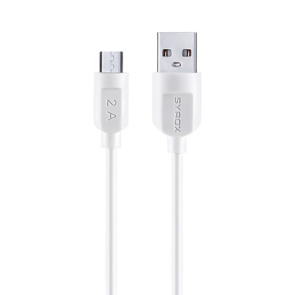 Syrox C70 Micro USB Şarj ve Data Kablosu 2.0A 1.1mt Beyaz…