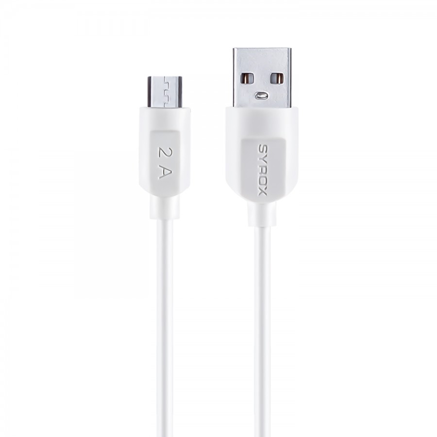 Syrox C70 Micro USB Şarj ve Data Kablosu 2.0A 1.1mt Beyaz