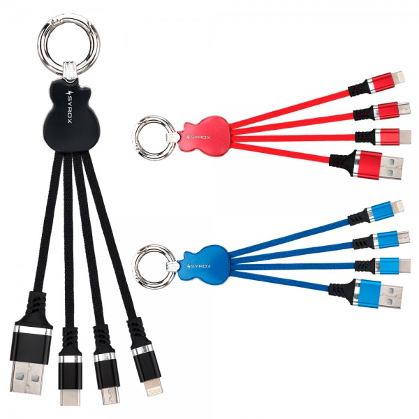 Syrox C90 3in1 Lightning + Micro + Type-C Anahtarlık Tipi USB Kablo…
