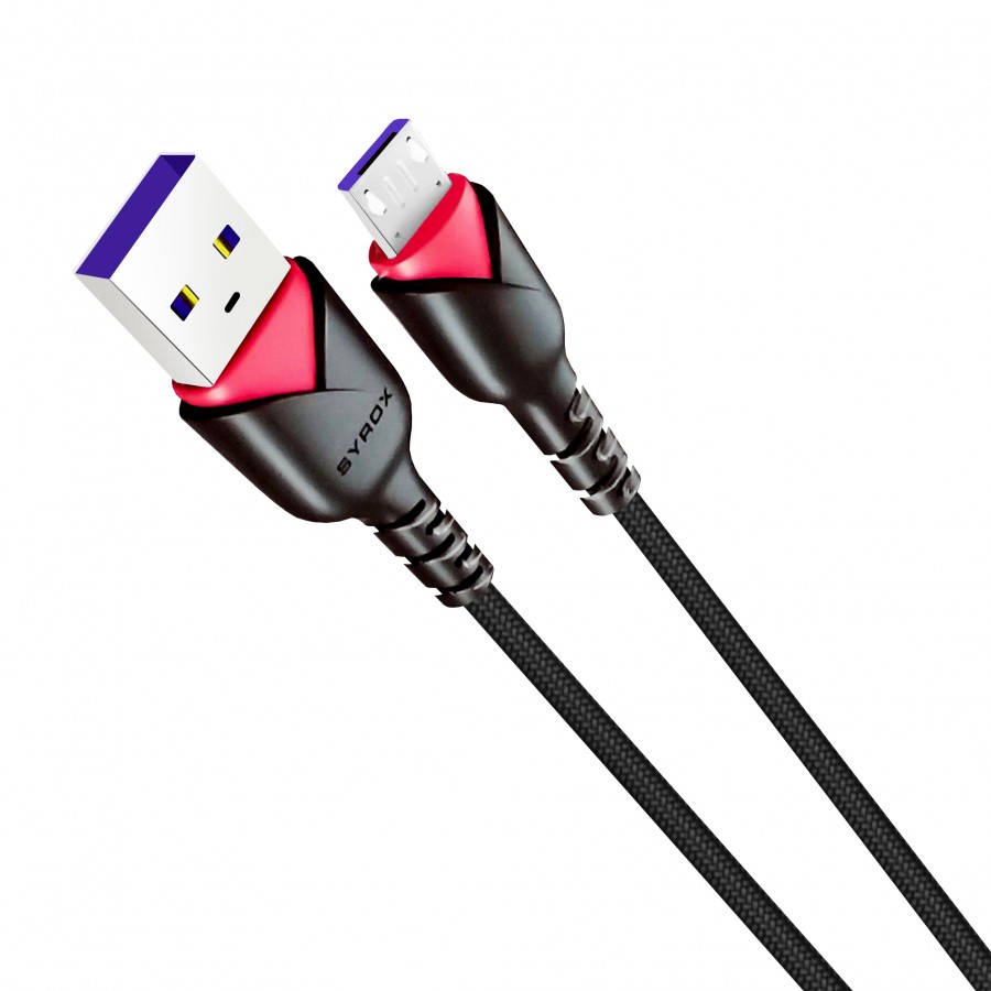 Syrox C91 Micro USB Hızlı Şarj Kablosu 2A 1mt Siyah