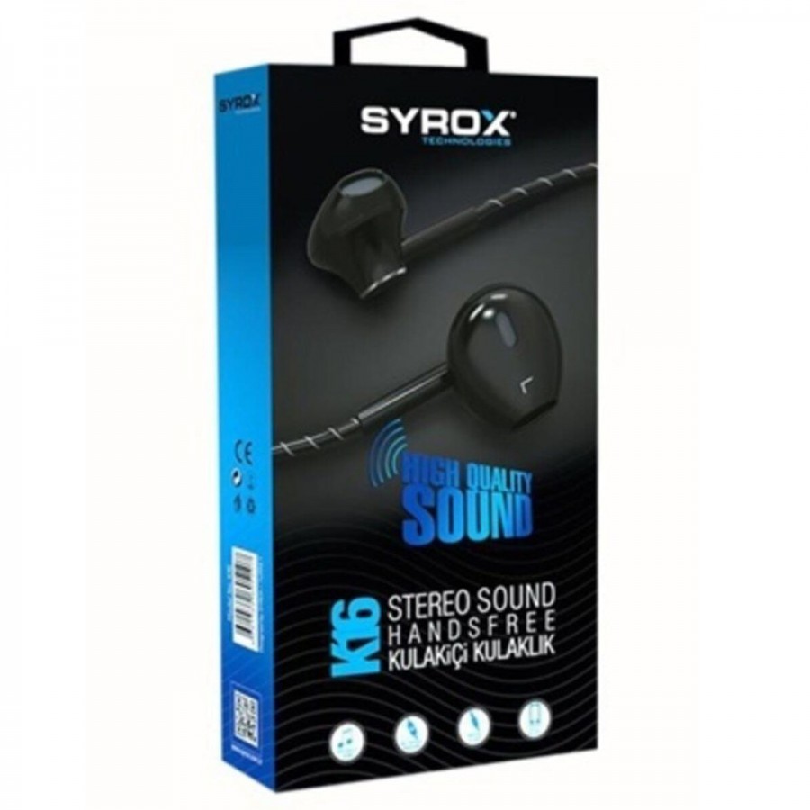 Syrox K16 Stereo Sound Kablolu Kulak İçi Kulaklık - Siyah Syrox K16 Stereo Sound Kablolu Kulak İçi Kulaklık - Siyah