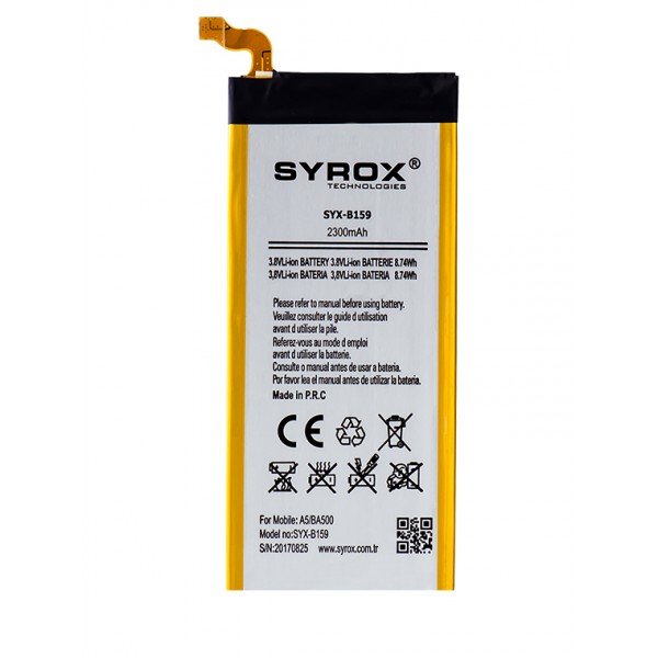 Syrox Samsung Galaxy A5 (BA500) Batarya 2300 mAh B159… Syrox Samsung Galaxy A5 (BA500) Batarya 2300 mAh B159…