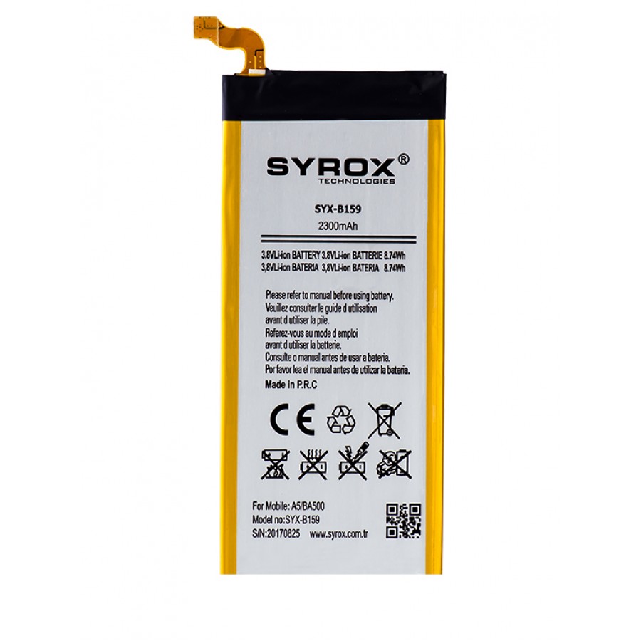 Syrox Samsung Galaxy A5 (BA500) Batarya 2300 mAh B159 Syrox Samsung Galaxy A5 (BA500) Batarya 2300 mAh B159