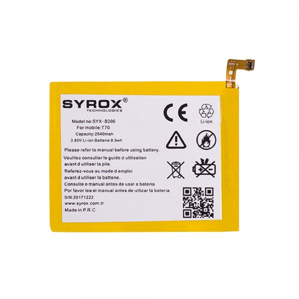 Syrox Turkcell T70 Batarya 2540 mAh B206…