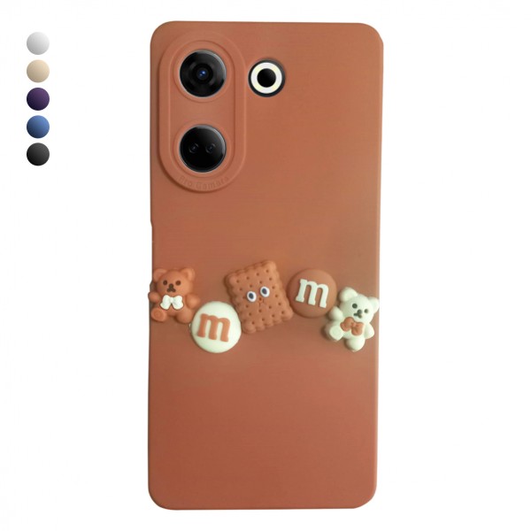 Tecno Camon 20 / Camon 20 Pro Kılıf 3D M Bear Kamera Korumalı Silik…