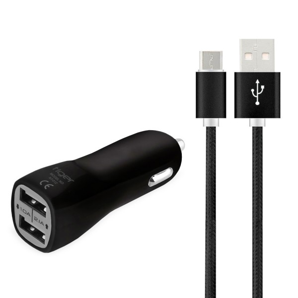 Tiger Araç Şarj Aleti ve Micro USB Kablo Set 2.1A Siyah NT-012…