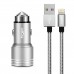 Tiger Metal Oto-Araç Şarj Aleti + Lightning Hızlı Kablo 2.4A Çift USB NT-014-L