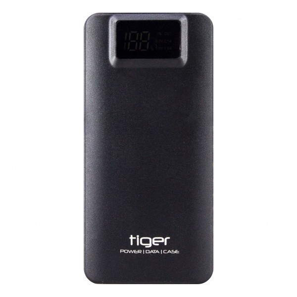 Tiger Powerbank Yedek Batarya Ekranlı Metal Kasa 8000 mAh S22 Siyah…