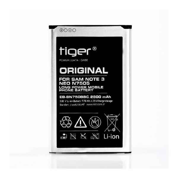 Tiger Samsung Galaxy Note 3 NEO (N7500) EB-BN750BBC Batarya 2800 mAh…