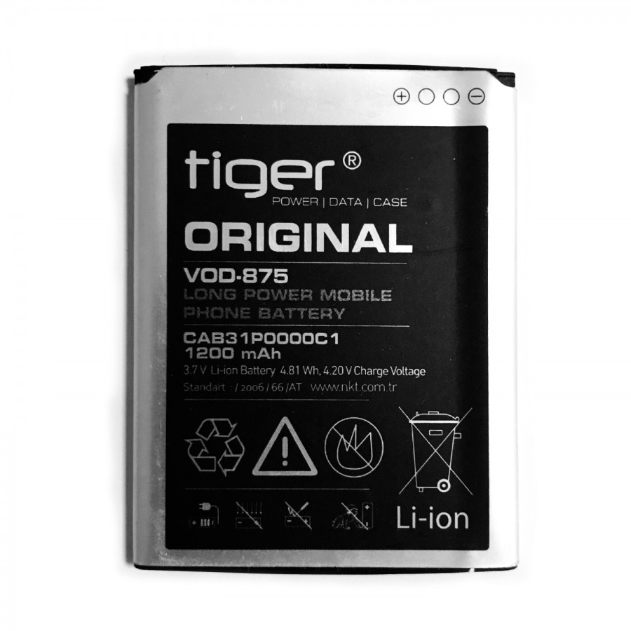 Tiger Vodafone 958 / 875 Smart Mini Batarya CAB31P0000C1 1200 mAh