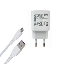 Tonex 20W 4A QC3.0 Hızlı Şarj Aleti ve Micro USB K