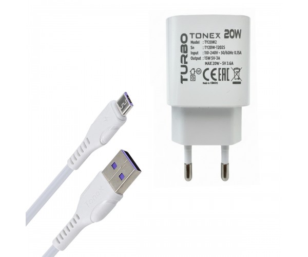 Tonex 20W 4A QC3.0 Hızlı Şarj Aleti ve Micro USB Kablo Set…