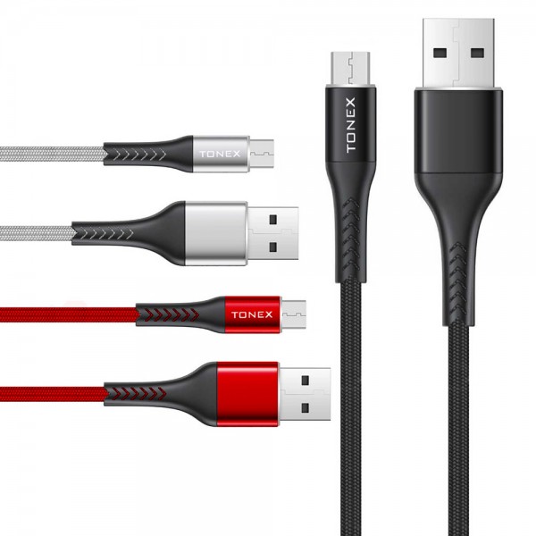 Tonex Delta Serisi Micro USB QC3.0 3.4A USB Şarj ve Data Kablosu 1mt…