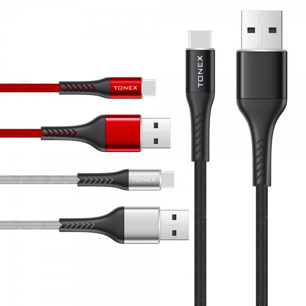Tonex Delta Serisi Type-C QC3.0 3.4A USB Şarj ve Data Kablosu 1mt…