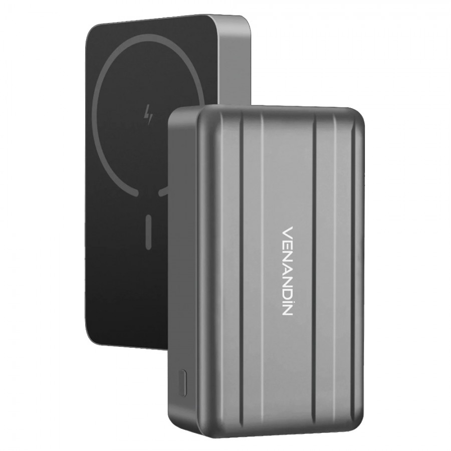 Venandin PWB10A5 10000 mAh 22.5W + 15W Magsafe Kablosuz Powerbank Venandin PWB10A5 10000 mAh 22.5W + 15W Magsafe Kablosuz Powerbank