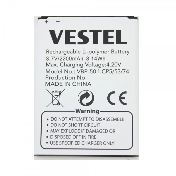 Vestel Venus 5.0V Batarya 1700 mAh… Vestel Venus 5.0V Batarya 1700 mAh…