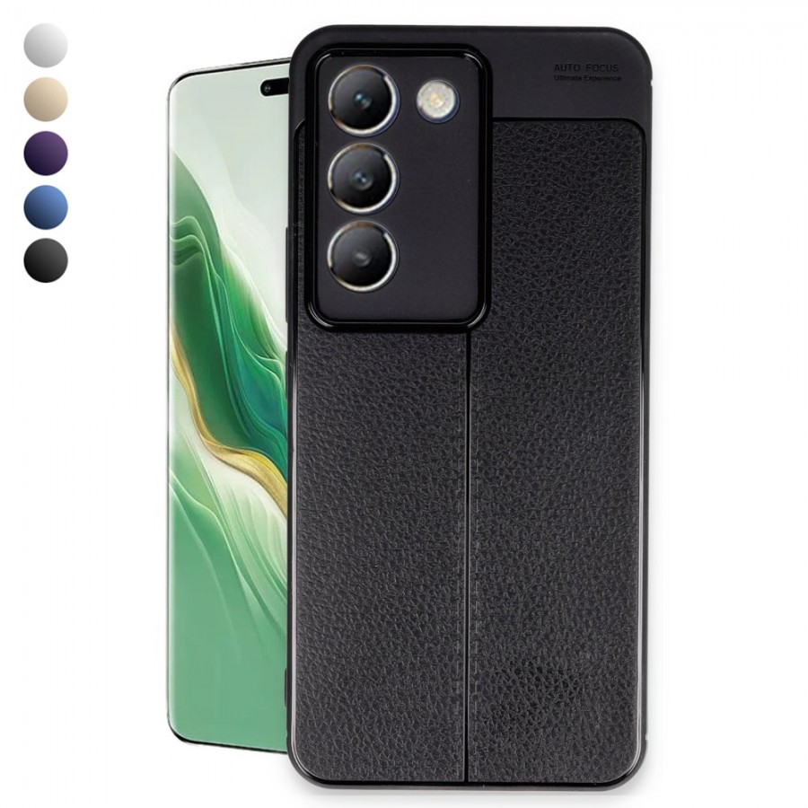 Vivo V30 Lite 4G Kılıf Auto Focus Deri Desen Silikon Arka Kapak