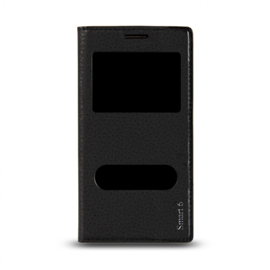 Vodafone Smart 6 Prime Gizli Mıknatıslı Pencereli Magnum Kılıf Siyah