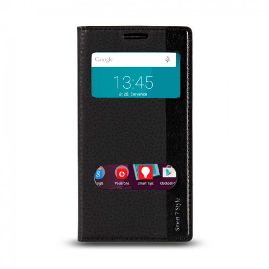 Vodafone Smart 7 Style Gizli Mıknatıslı Pencereli Magnum Kılıf Siyah