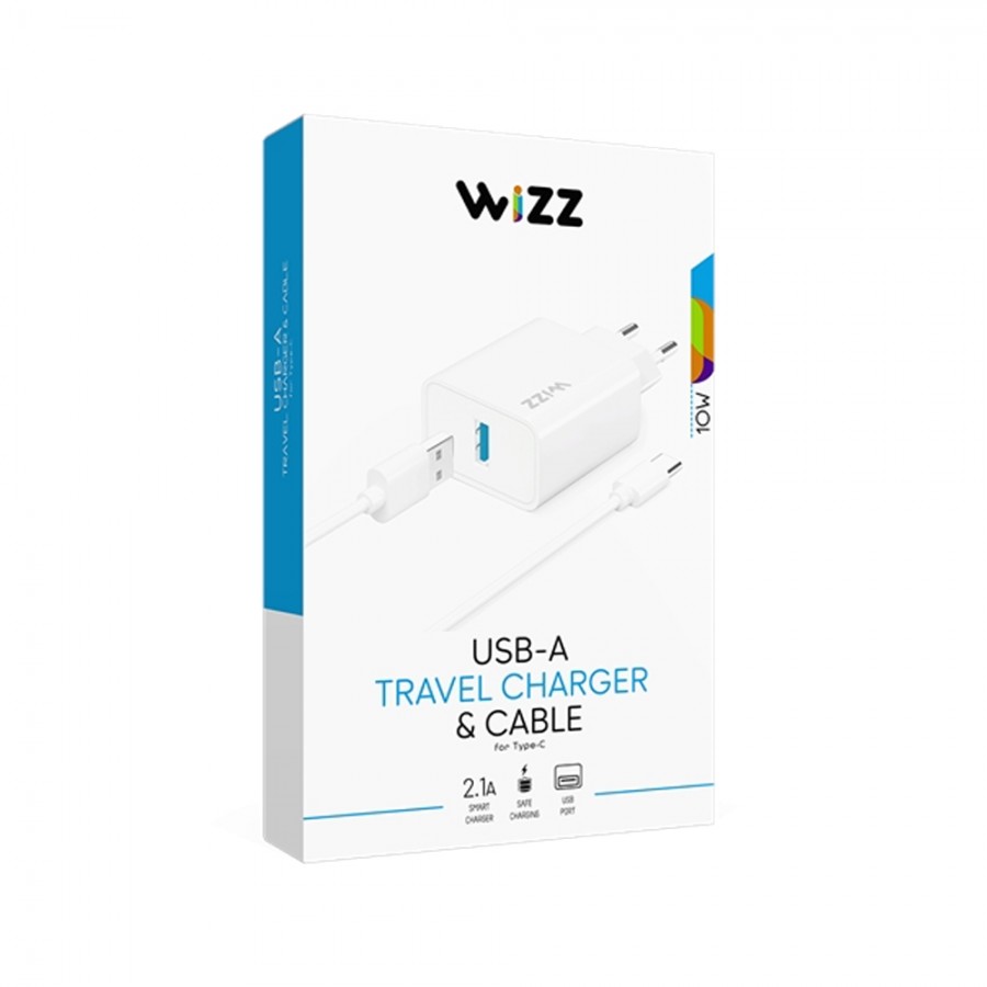 Wizz WS201B-C 2.1A Şarj Aleti + USB-A to Type-C Kablo Set Wizz WS201B-C 2.1A Şarj Aleti + USB-A to Type-C Kablo Set