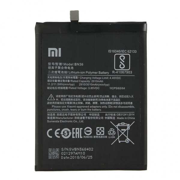 Xiaomi Mi A2 Batarya BN36 3010 mAh…