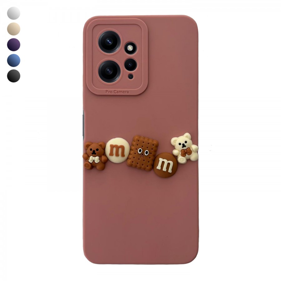 Xiaomi Redmi Note 12 4G Kılıf 3D M Bear Kamera Korumalı Silikon Kapak