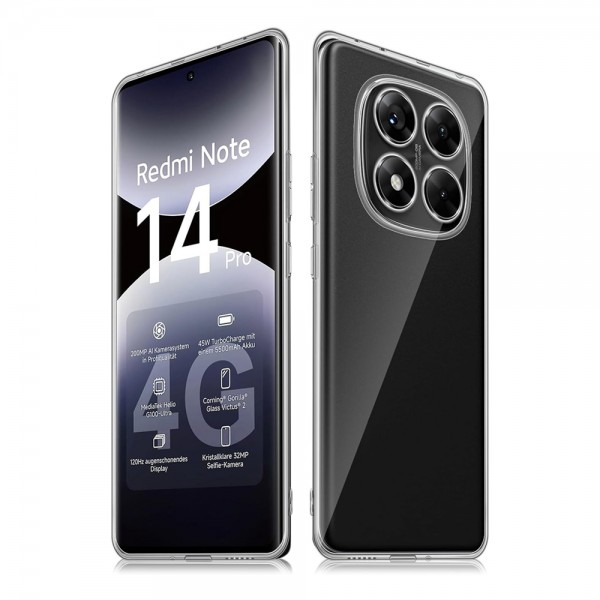 Xiaomi Redmi Note 14 Pro 4G Kılıf Kamera Korumalı Silikon Şeffaf K…