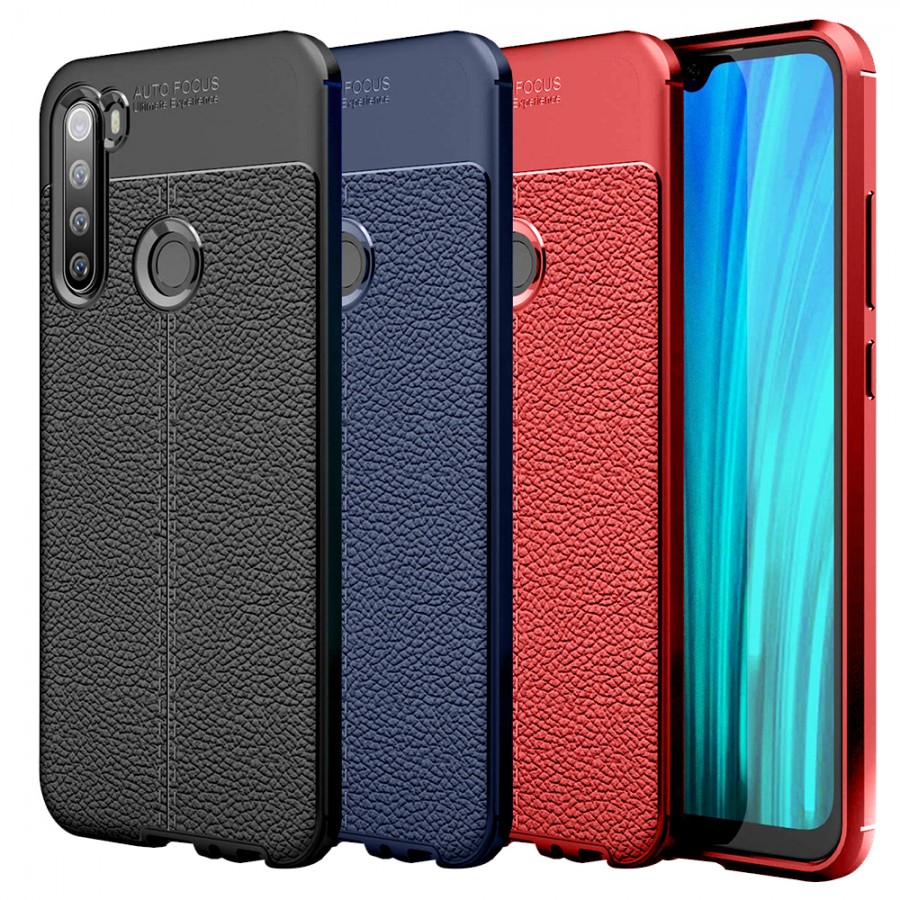 Xiaomi Redmi Note 8 Kılıf Focus Deri Desen Silikon Arka Kapak