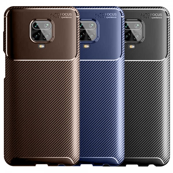 Xiaomi Redmi Note 9S / 9 Pro Kılıf Focus Carbon Desen Silikon Arka K…