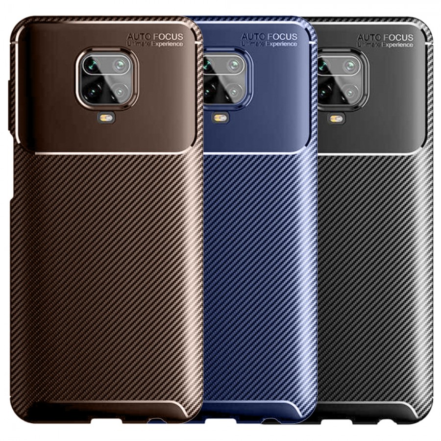 Xiaomi Redmi Note 9S / 9 Pro Kılıf Focus Carbon Desen Silikon Arka Kapak